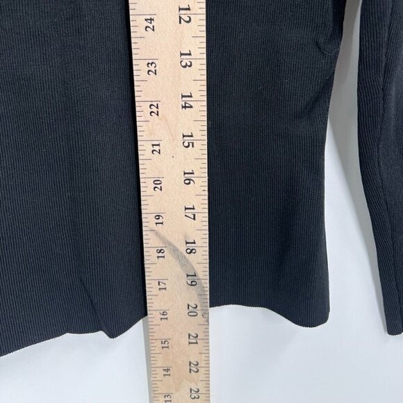 Prima Bella Rayon Blend Metal Ring Embellished 3/4 Sleeve Top Black Womens Small - Picture 4 of 6